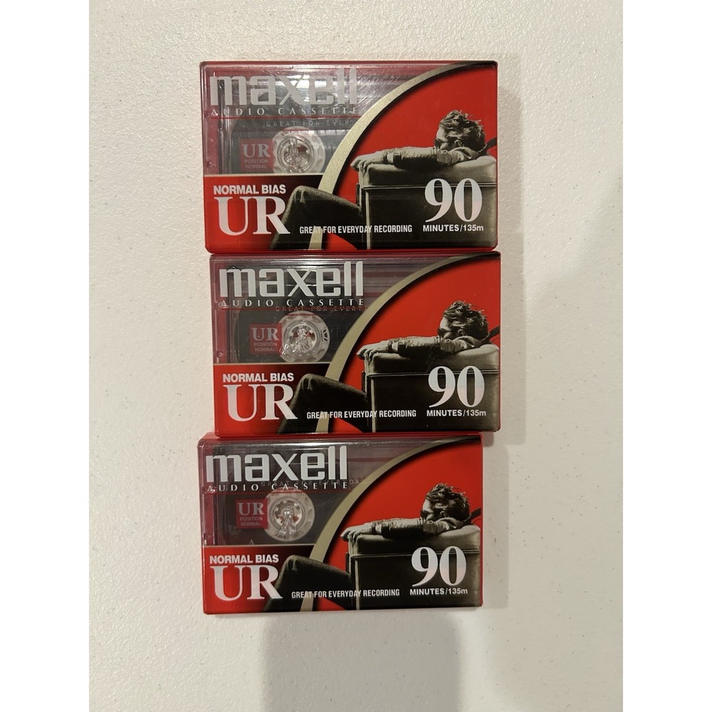 Lot Of 3 Maxell UR 90 Min Cassette Tapes Sealed Brand New